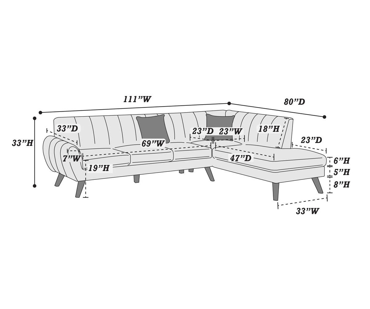 Contemporary 2 Pcs Sectional Set Living Room Furniture Light Brown Velvet Couch Left Facing Sofa, Right Facing Chaise Plush Cushion Light Brown Primary Living Space Contemporary,Modern,Transitional L Shaped Rubberwood Velvet 5 Seat