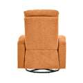 Swivel Rocking Recliner Sofa Chair With Usb Charge Port & Cup Holder For Living Room, Bedroom,Light Orange Orange Foam