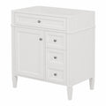 30'' Bathroom Vanity Without Top Sink, Modern Bathroom Storage Cabinet With 2 Drawers And A Tip Out Drawer Not Include Basin 3 White 1 2 Adjustable Shelves Bathroom Freestanding Solid Wood Mdf Painted