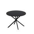 42.13'' Modern Cross Leg Round Dining Table, Black Top Occasional Table, Two Piece Removable Top, Matte Finish Iron Legs Black Mdf Metal