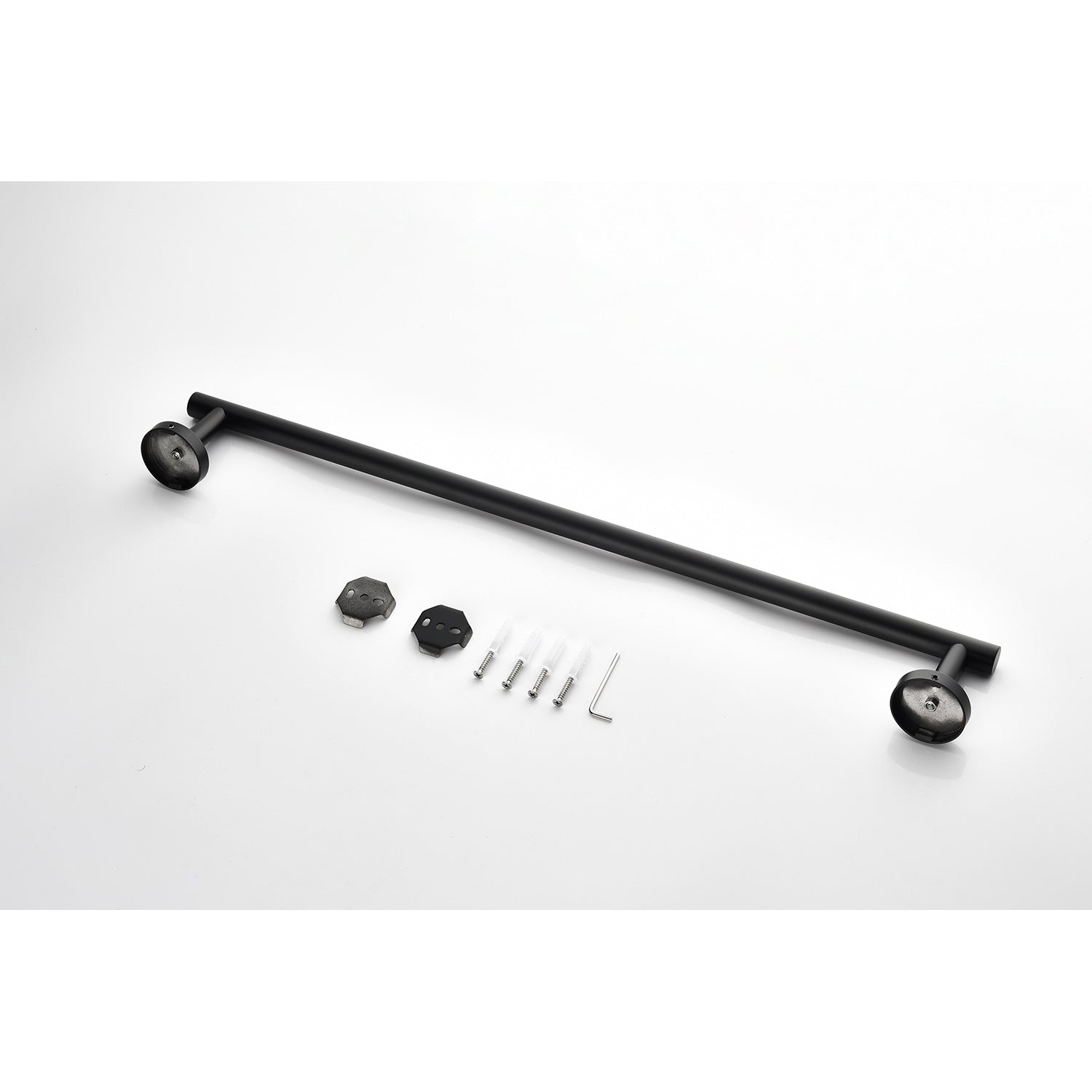 9 Piece Stainless Steel Bathroom Towel Rack Set Wall matte black-stainless steel