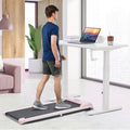 2 In 1 Under Desk Electric Treadmill 2.5Hp, Remote Control, Display, Walking Jogging Running Machine Fitness Equipment For Home Gym Office Pink Metal