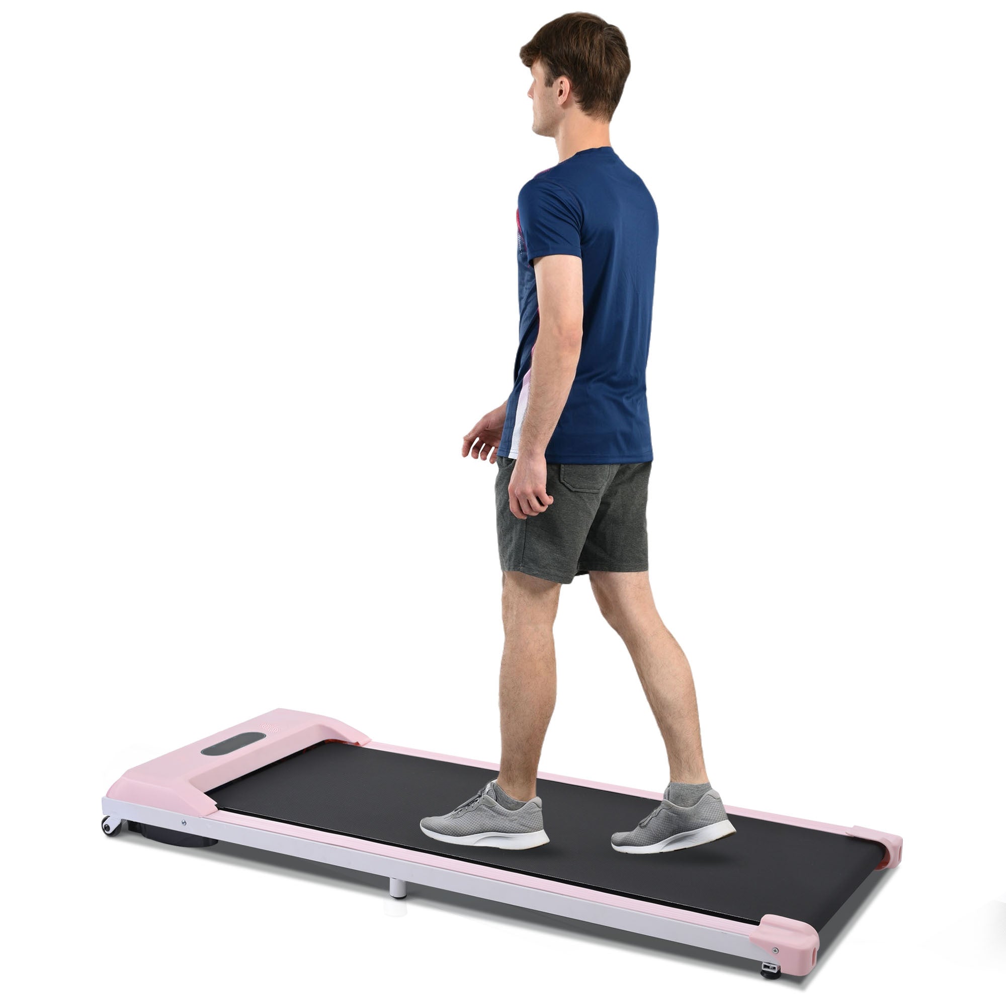 2 in 1 Under Desk Electric Treadmill 2.5HP, with pink-metal