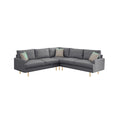 L Shaped Corner Sectional Technical Leather Sofa With Pillows,Dark Grey,89.8*89.8'' Dark Grey Foam 4 Seat