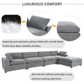 Upholstered Oversize Modular Sofa With Removable Ottoman,Sectional Sofa For Living Room Apartment 5 Seater Grey Polyester 5 Seat