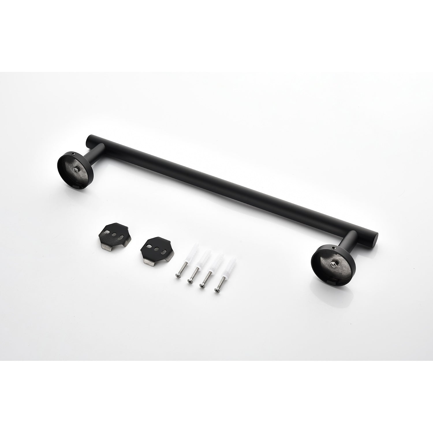 9 Piece Stainless Steel Bathroom Towel Rack Set Wall matte black-stainless steel