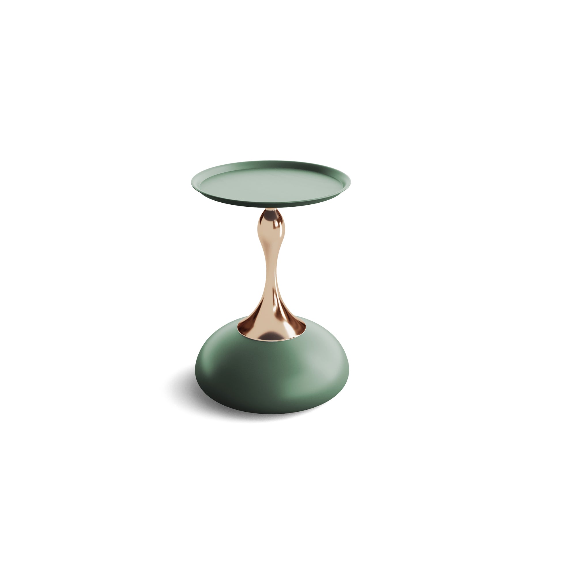 Luxury Design Iron End Table, Minimalist Round Side Table For Small Space Green Iron