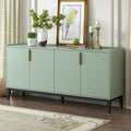 Storage Cabinet Sideboard Wooden Cabinet With 4 Doors For Hallway, Entryway, Living Room, Adjustable Shelf Green Solid Wood Mdf