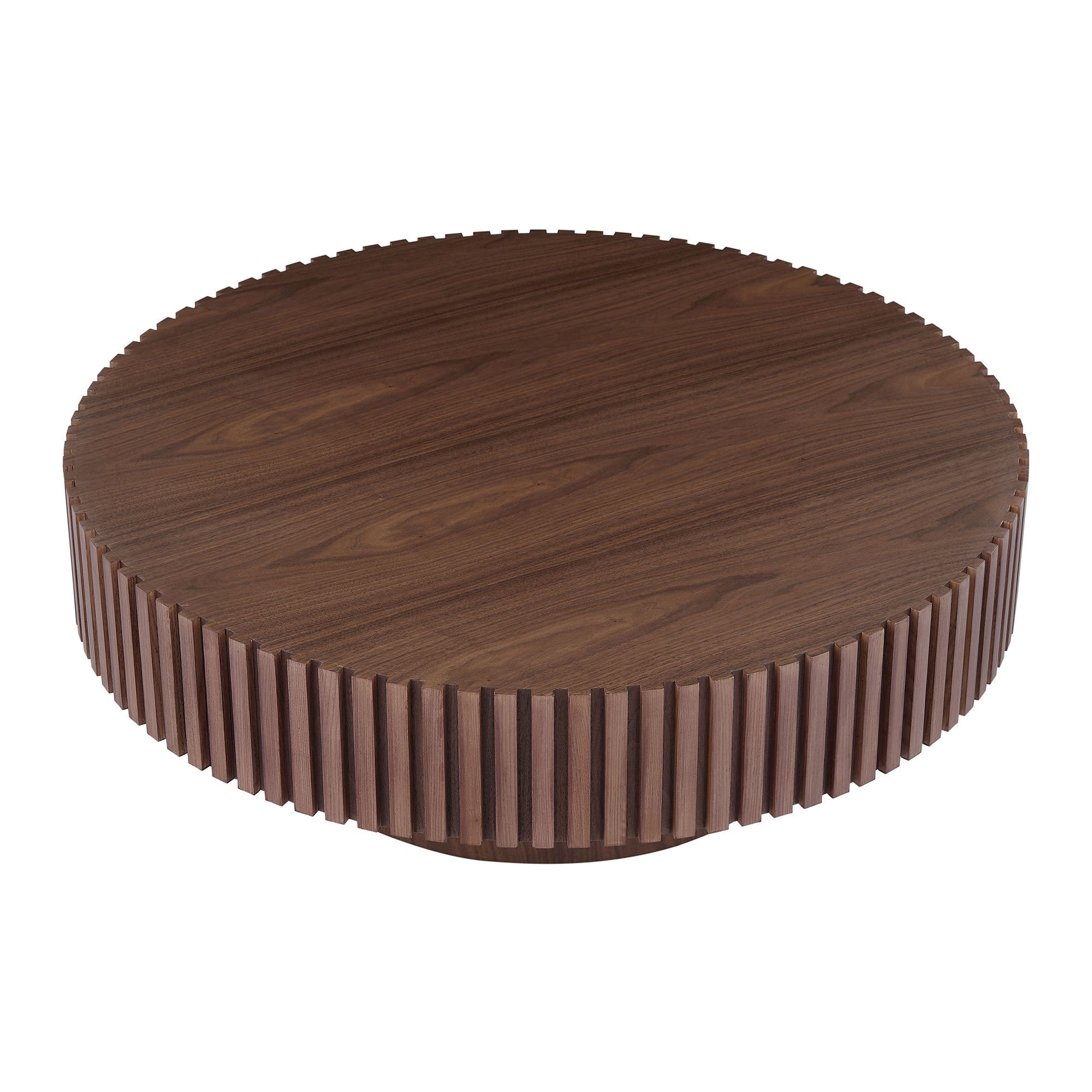 39.37'' Round Mdf Coffee Table Mid Century Modern Coffee Table Unique Coffee Table For Living Room Furniture, Tea Table Walnut Walnut Primary Living Space Modern Mdf