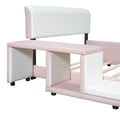 Full Size Upholstered Platform Bed With Storage Nightstand And Guardrail, Pink Box Spring Not Required Full Pink Wood Bedroom Upholstered