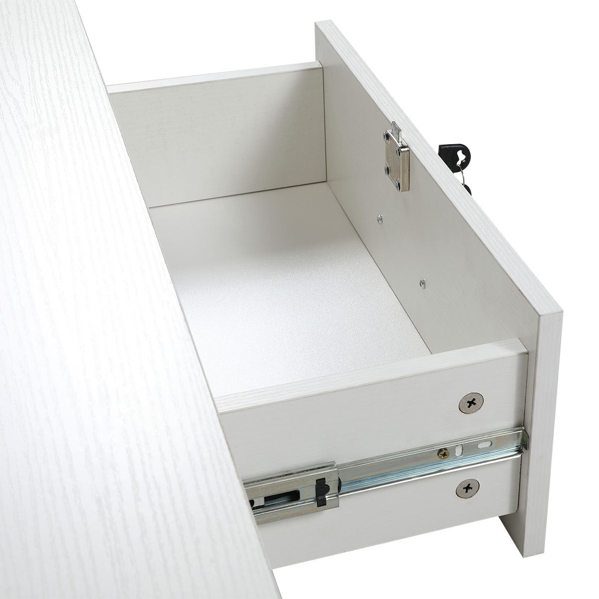 Classic Wall Mounted Styling Station with Drawer and white-particle board