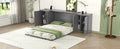 Queen Size Murphy Bed With Shelves, Cabinets And Usb Ports,Gray Queen Gray Mdf Lvl