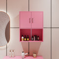 Wall Mounted Barber Shampoo Station Storage Cabinet Salon Beauty Spa Equipment For Barber Salon Shop Pink Mdf