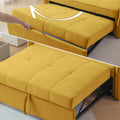 Chenille Fabric Pull Out Sofa Bed,Sleeper Seat Couch With Adjustable Armrests Yellow Yellow Modern Fabric 2 Seat