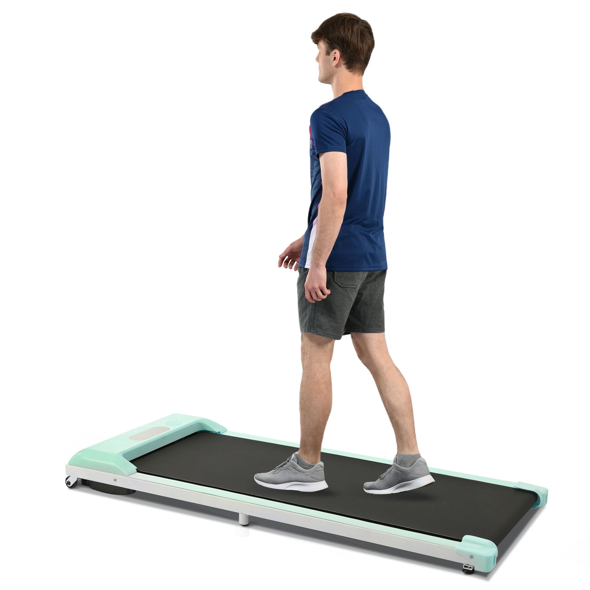 2 in 1 Under Desk Electric Treadmill 2.5HP, with green-metal