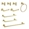 9 Piece Stainless Steel Bathroom Towel Rack Set Wall brushed gold-stainless steel