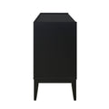 Storage Cabinet Sideboard Wooden Cabinet With 4 Doors For Hallway, Entryway, Living Room, Adjustable Shelf Black Solid Wood Mdf