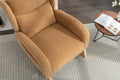 049 Teddy Fabric Rocking Chair With Packet Wood Legs,Khaki Wood Solid Khaki Primary Living Space Foam Wipe Clean Modern Rocking Chairs Eucalyptus Tufted Back Foam Teddy