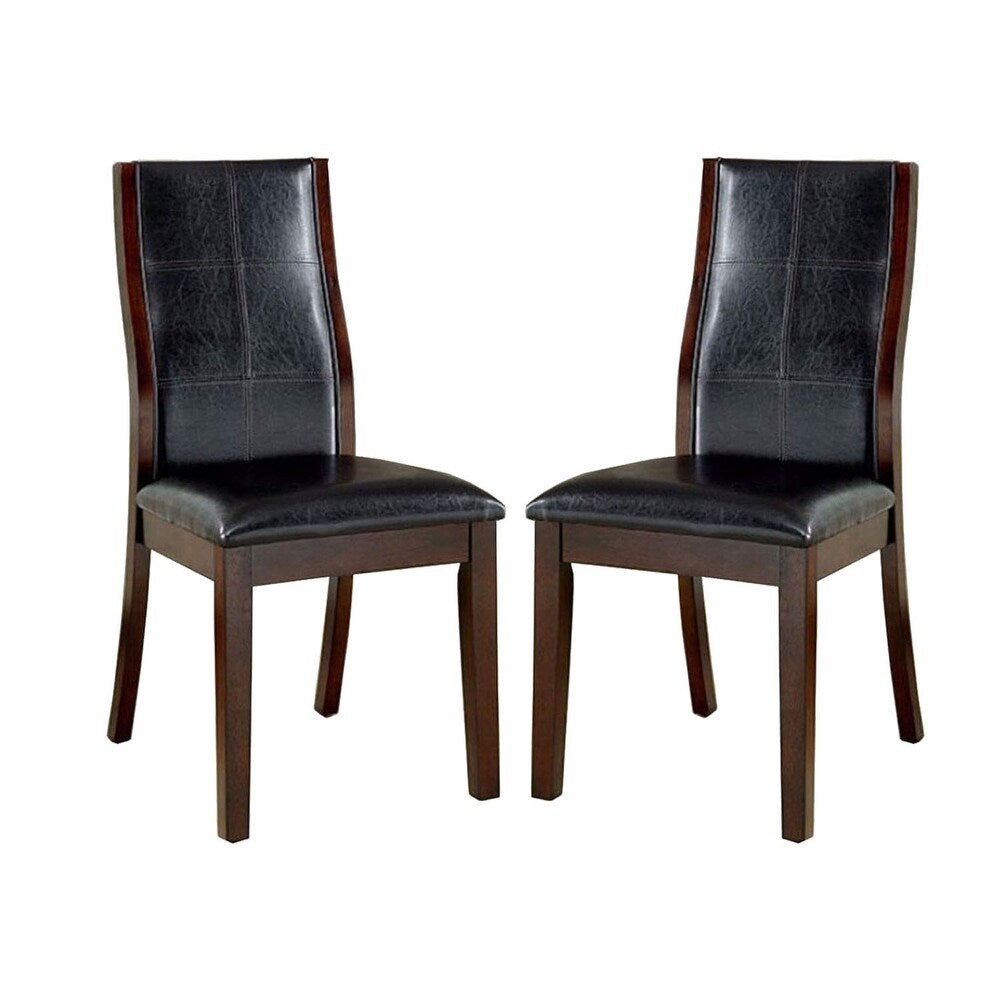 Transitional Dining Room Side Chairs Set of 2pc Chairs brown-brown-dining