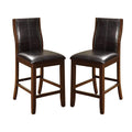 Transitional Dining Room Counter Height Chairs Set Of 2Pc High Chairs Only Brown Cherry Unique Curved Back Espressopadded Seat Brown Brown Dining Room Contemporary,Modern Dining Chairs Solid Back Solid Wood