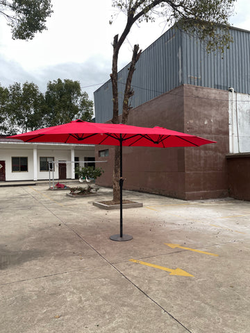 extra large umbrellas for patio Bigroof 15ft Double-Sided Umbrella Twin Umbrella with Crank Handle & Umbrella Base Beige Sided Patio Umbrella 15Ftx9Ftdouble Sided Patio Umbrella Outdoor