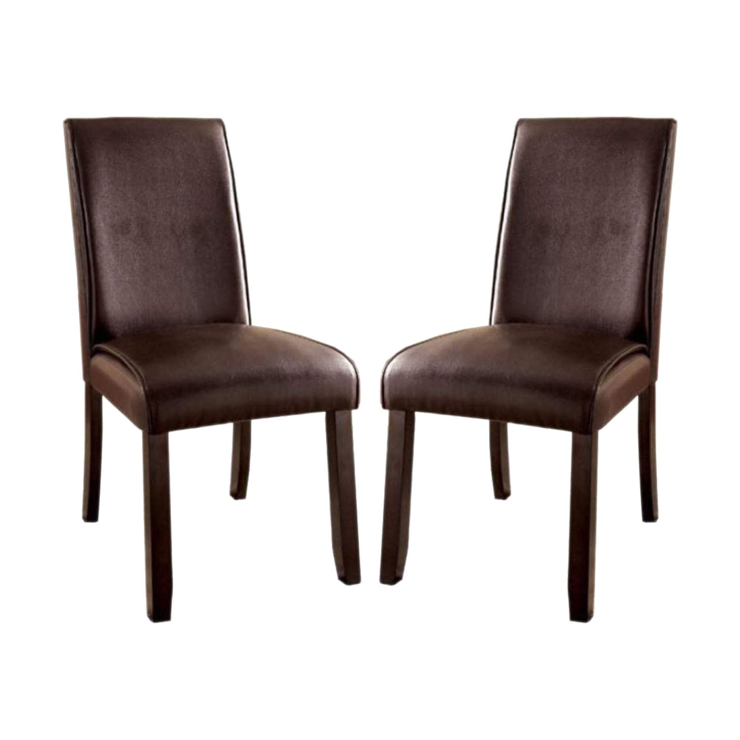 Set of 2 fabric Padded Side Chairs in Dark Walnut