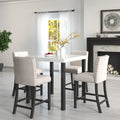 Five Piece Dining Set With Imitation Marble Tabletop, Restaurant Combination Set, Solid Wood Dining Table And 4 Chairs, Space Saving Combination Furniture For Kitchen And Dining Room. Black White Solid Wood Mdf