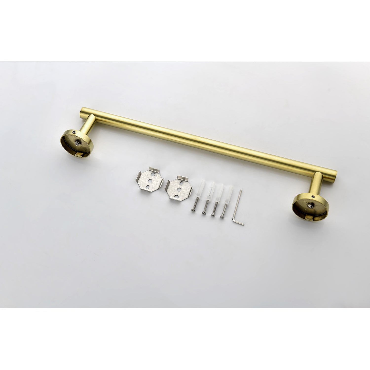 9 Piece Stainless Steel Bathroom Towel Rack Set Wall brushed gold-stainless steel