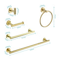 9 Piece Stainless Steel Bathroom Towel Rack Set Wall brushed gold-stainless steel