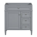 30'' Bathroom Vanity Without Top Sink, Modern Bathroom Storage Cabinet With 2 Drawers And A Tip Out Drawer Not Include Basin 3 Grey 1 2 Adjustable Shelves Bathroom Freestanding Solid Wood Mdf Painted