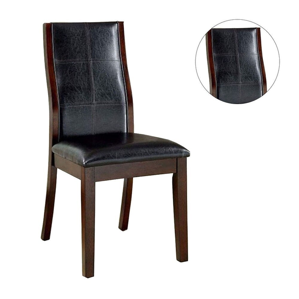 Transitional Dining Room Side Chairs Set of 2pc Chairs brown-brown-dining