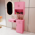 Wall Mounted Barber Shampoo Station Storage Cabinet Salon Beauty Spa Equipment For Barber Salon Shop Pink Mdf