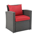 Patio Furniture Sets Dark Gray Seats 4 Pe Rattan Iron Waterproof Fabric