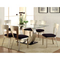 Set Of 2 Microfiber And Metal Side Chairs In Silver And Black Solid Black Silver Dining Room Side Chair Fabric Metal