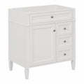 30'' Bathroom Vanity Without Top Sink, Modern Bathroom Storage Cabinet With 2 Drawers And A Tip Out Drawer Not Include Basin 3 White 1 2 Adjustable Shelves Bathroom Freestanding Solid Wood Mdf Painted