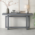 Contemporary Console Table With Wood Top, Extra Long Entryway Table For Entryway, Hallway, Living Room, Foyer, Corridor Dark Gray Solid Wood Mdf