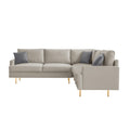 L Shaped Corner Sectional Technical Leather Sofa With Pillows,Beige 89.8*89.8'' Beige Fabric Foam 4 Seat