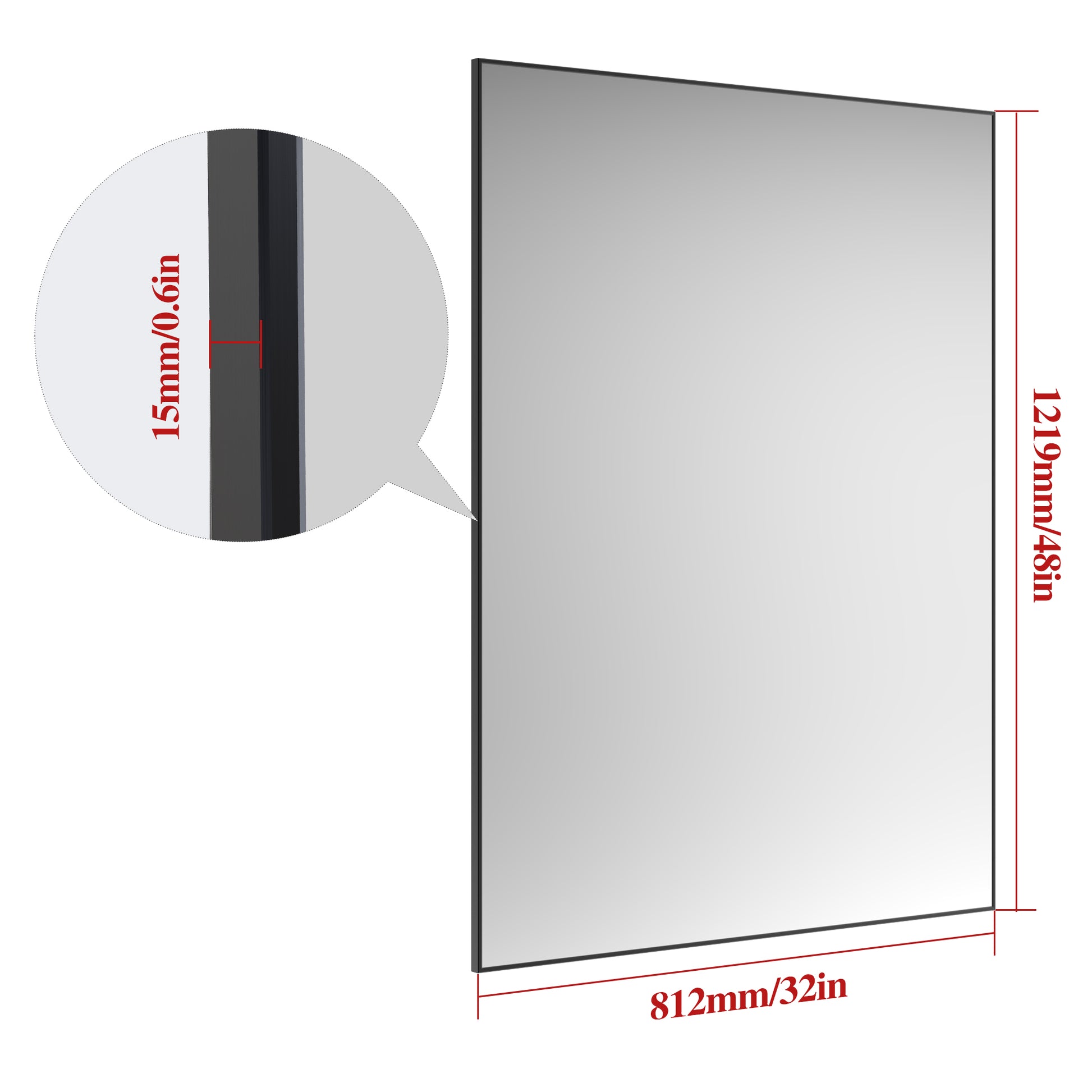 48"X32" Oversized Modern Rectangle Bathroom Mirror With Balck Frame Decorative Large Wall Mirrors For Bathroom Living Room Bedroom Vertical Or Horizontal Wall Mounted Mirror With Aluminum Frame Black Aluminum