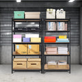 2000Lbs Capacity Garage Storage Shelves Heavy Duty Black Abs Steel Q235 Wood Pvc