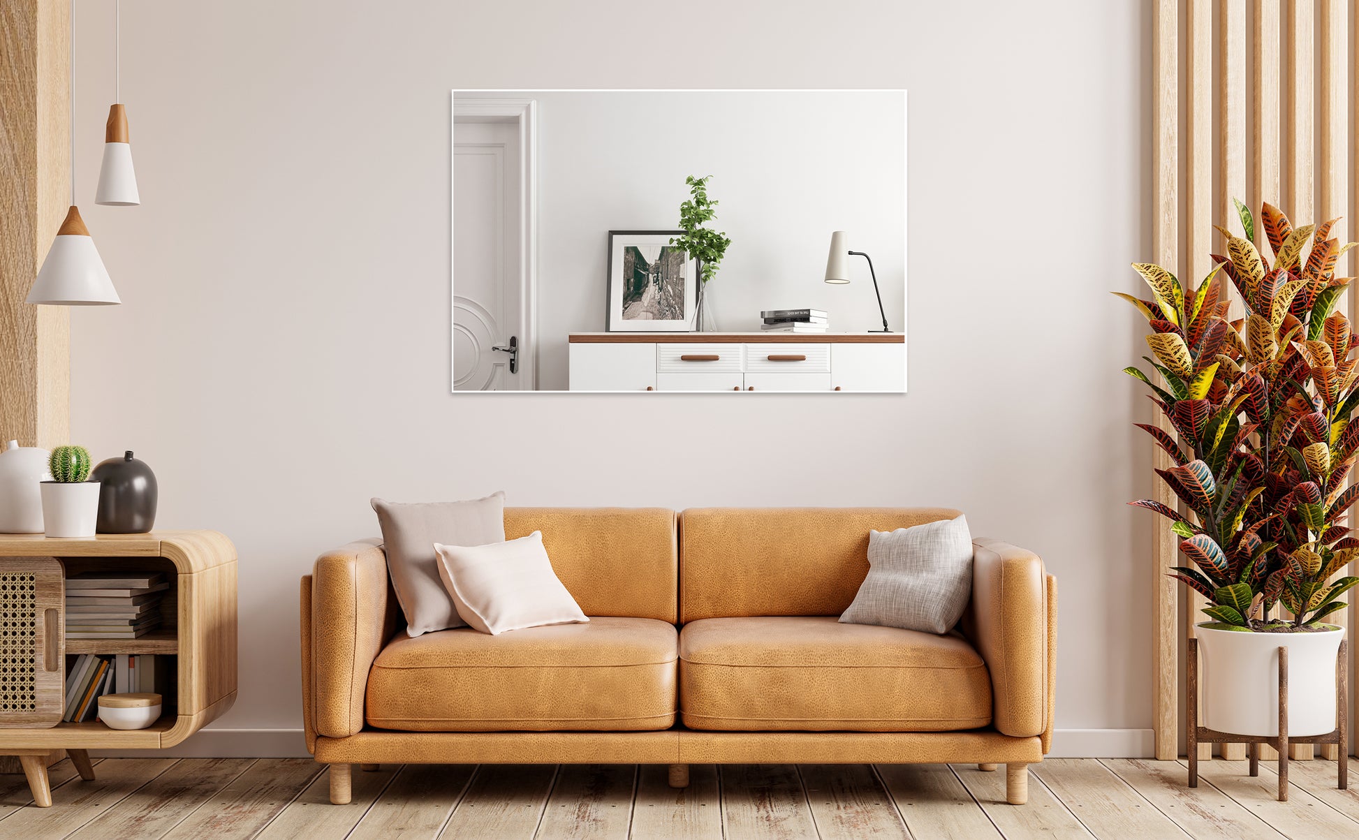 48"X32" Oversized Modern Rectangle Bathroom Mirror With White Frame Decorative Large Wall Mirrors For Bathroom Living Room Bedroom Vertical Or Horizontal Wall Mounted Mirror With Aluminum Frame