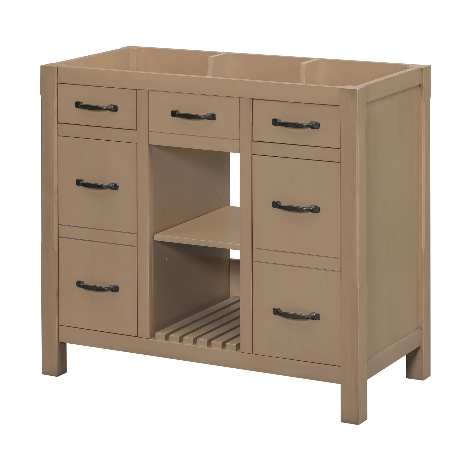 36''Bathroom Vanity Without Sink,Modern Bathroom Storage Cabinet With 2 Drawers And 2 Cabinets,Solid Wood Frame Bathroom Cabinet Not Include Basin 2 Wood 2 2 Adjustable Shelves Bathroom Freestanding Solid Wood Mdf Painted