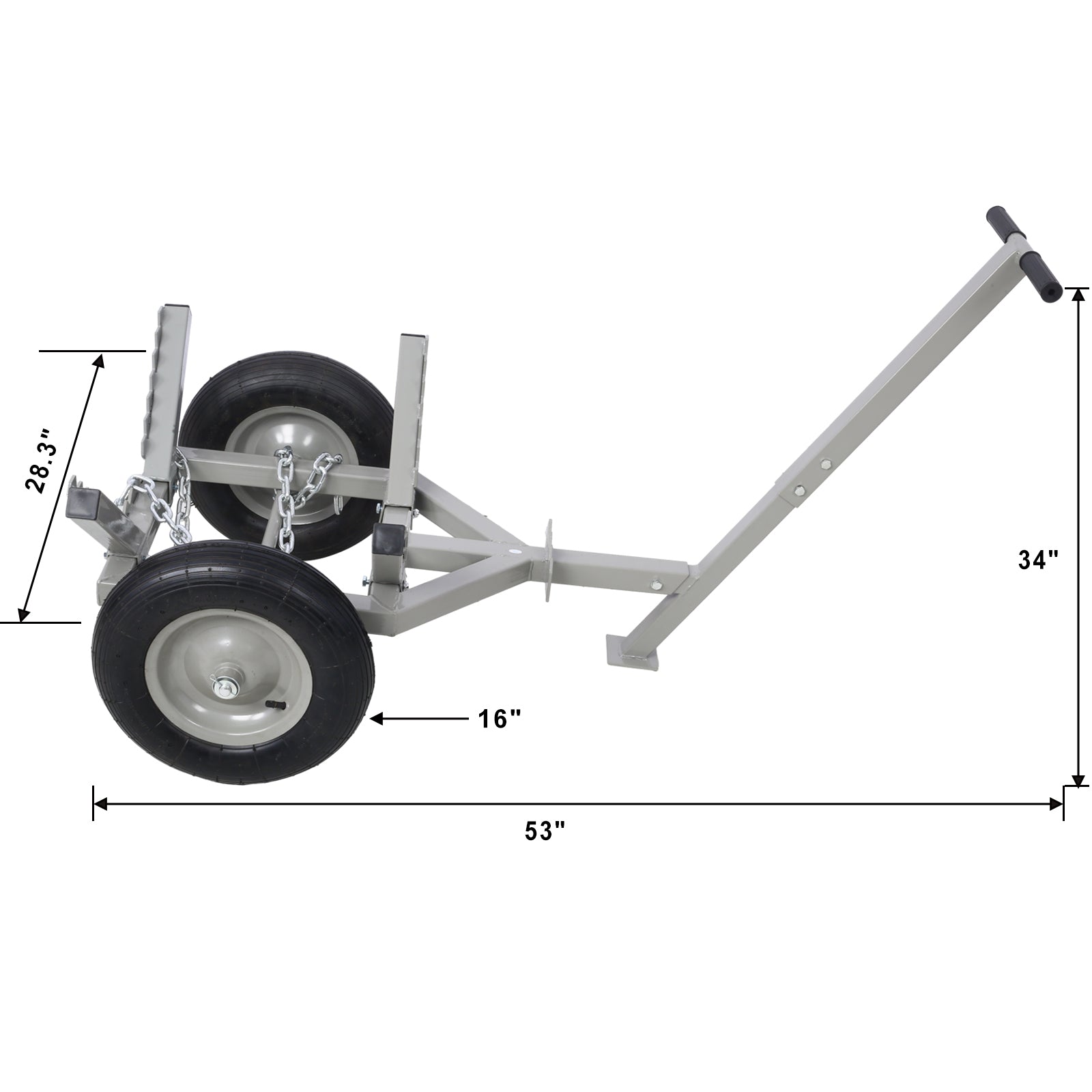 Log Dolly With Load Binder And Choker Chain 440Lb Grey Steel
