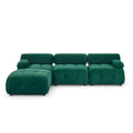 Modular Sectional Sofa Couch, Modern L Shaped Cloud Couch With Reversible Ottoman Convertible Button Tufted Velvet Fabric Couches For Living Room, Diy Combination,Green Green Velvet 4 Seat