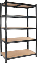 2000Lbs Capacity Garage Storage Shelves Heavy Duty Black Abs Steel Q235 Wood Pvc