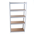 5 Tier Laminated White Metal Shelving Unit Adjustable Garage Storage Utility Rack Heavy Duty Shelves Organization Multipurpose Shelf Warehouse Basement Pantry 29