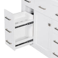 36 Inch Modern Bathroom Vanity Cabinet With Multifunctional Storage Space 5 Drawers And 1 Door White Solid Wood Mdf Resin