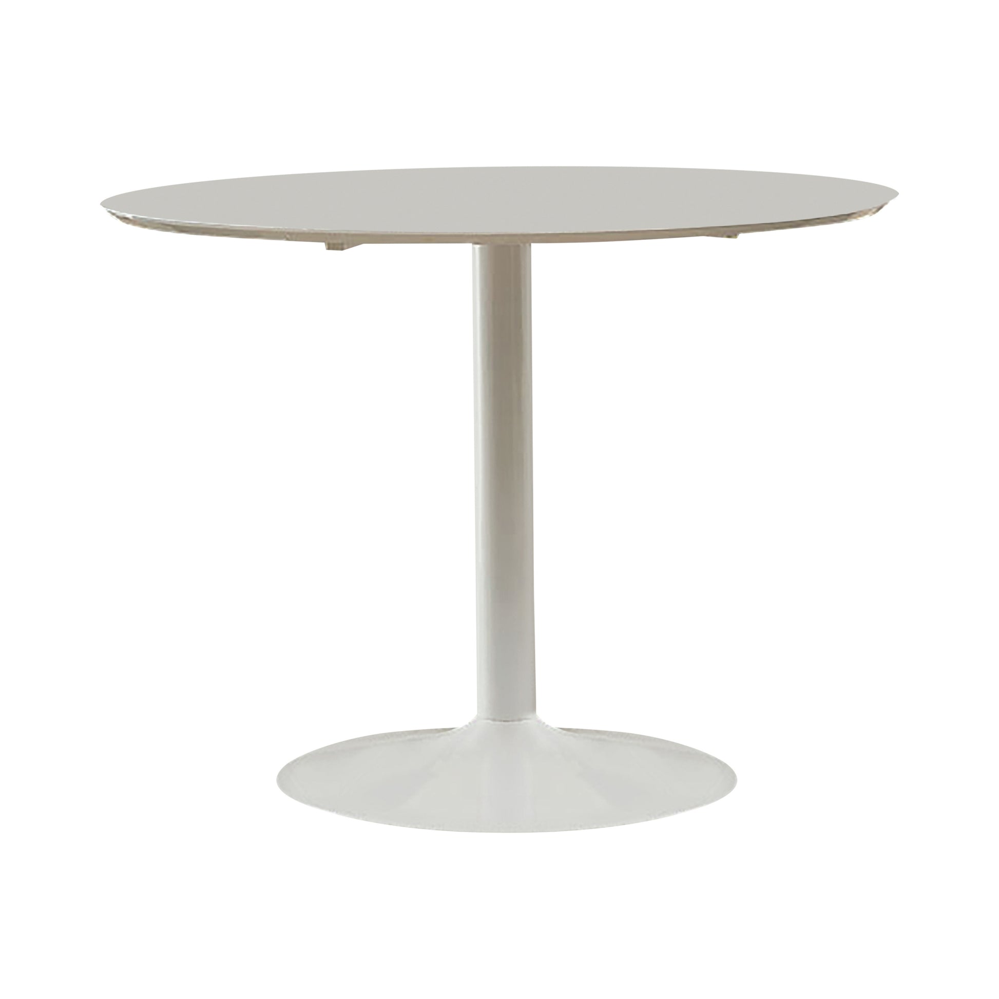 White Dining Table With Metal Base White Seats 4 Dining Room Mid Century Modern Round Kitchen & Dining Tables Powder Coated Metal Pedestal