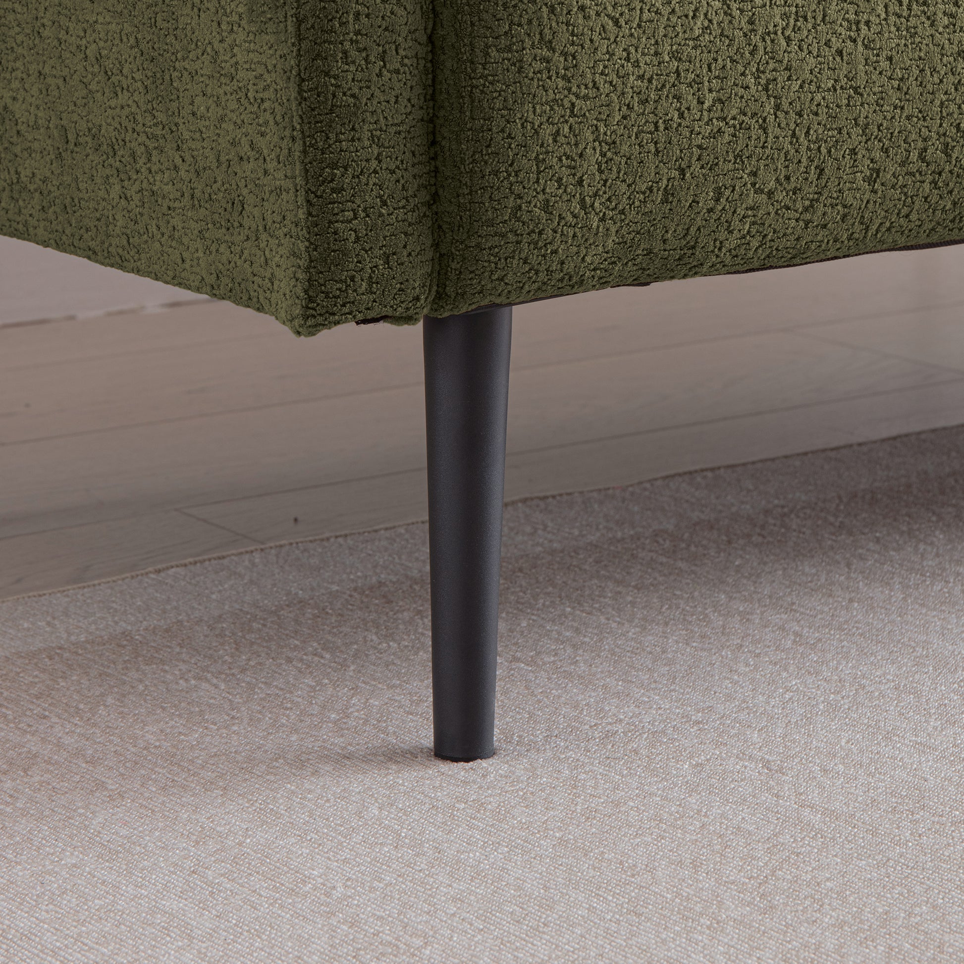 68.5"Modern Lamb Wool Sofa With Decorative Throw Pillows For Small Spaces Emerald Foam Spring