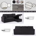 Lambswool Pull Out Sleeper Sectional Sofa With Storage Chaise Dark Gray Wood Medium Firm Cushion Back Contemporary L Shaped Square Arms Foam Wool