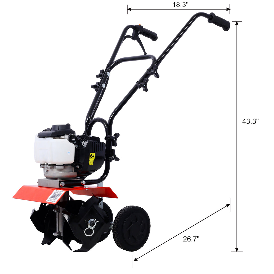 Mini Tiller Cultivator, Powerful 37.7Cc 4 Stroke Viper Engine, Gear Drive Transmission, Mini Cultivator With 4 Cycle Engine Red Steel